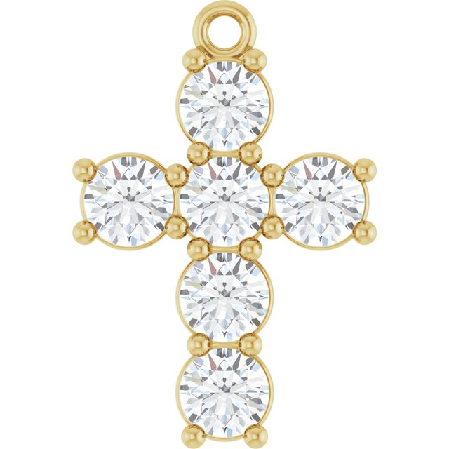 1 CTW Lab-Grown Diamond Cross Dangle