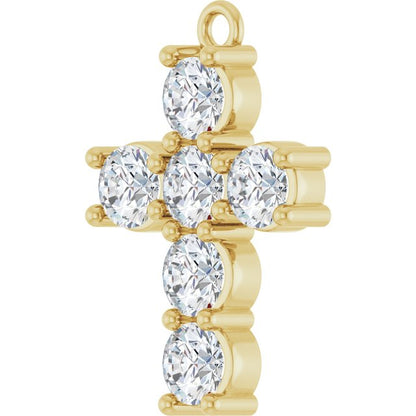 1 CTW Lab-Grown Diamond Cross Dangle