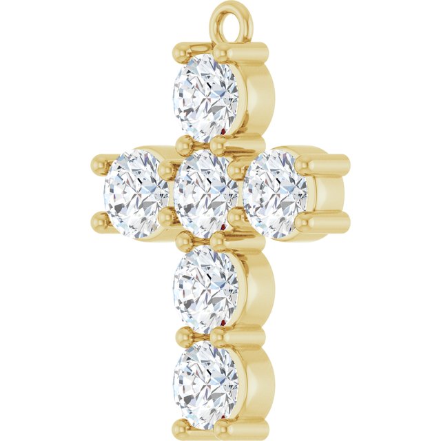 1 1/2 CTW Natural Diamond Cross Dangle