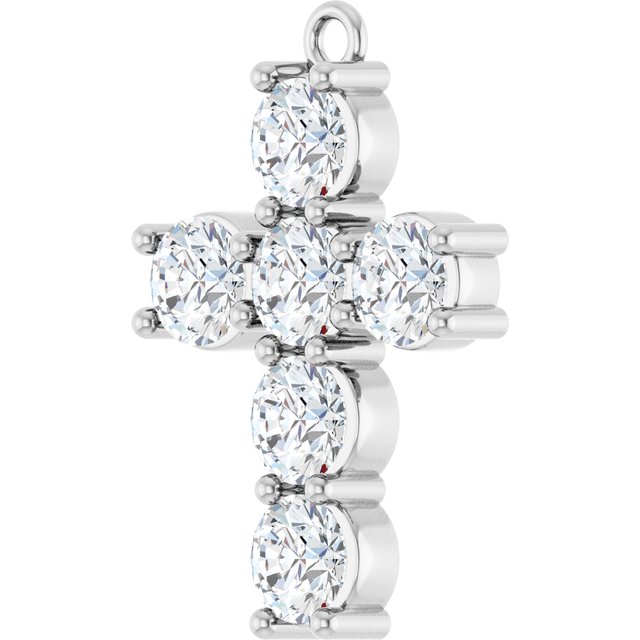 1 1/2 CTW Lab-Grown Diamond Cross Dangle