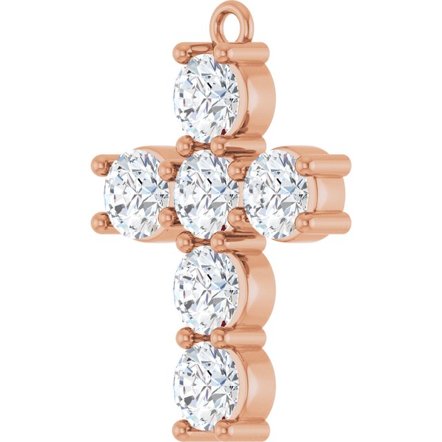 1 1/2 CTW Natural Diamond Cross Dangle
