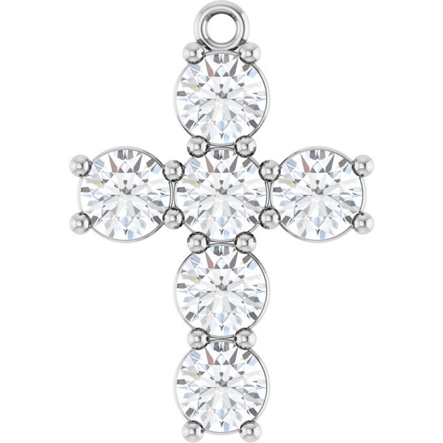 1 1/2 CTW Natural Diamond Cross Dangle