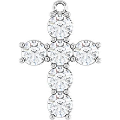 1 1/2 CTW Natural Diamond Cross Dangle
