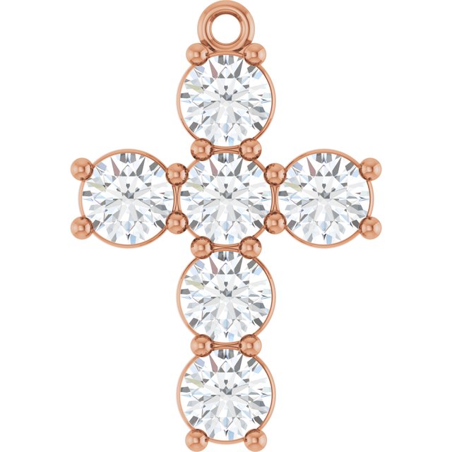 1 1/2 CTW Lab-Grown Diamond Cross Dangle