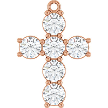 1 1/2 CTW Lab-Grown Diamond Cross Dangle