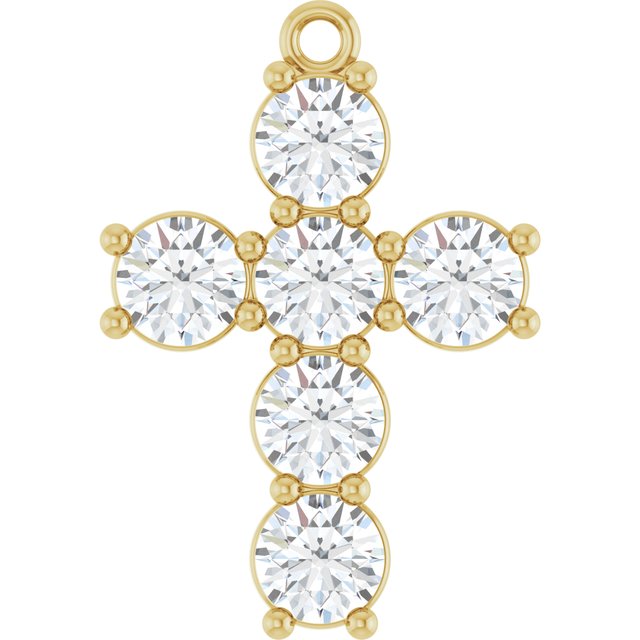 1 1/2 CTW Lab-Grown Diamond Cross Dangle