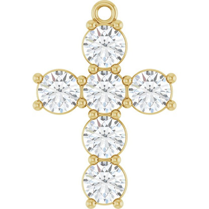 1 1/2 CTW Lab-Grown Diamond Cross Dangle