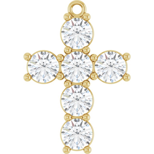 2 CTW Lab-Grown Diamond Cross Dangle