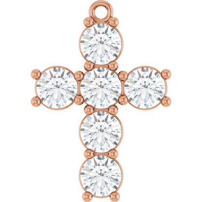 2 CTW Lab-Grown Diamond Cross Dangle