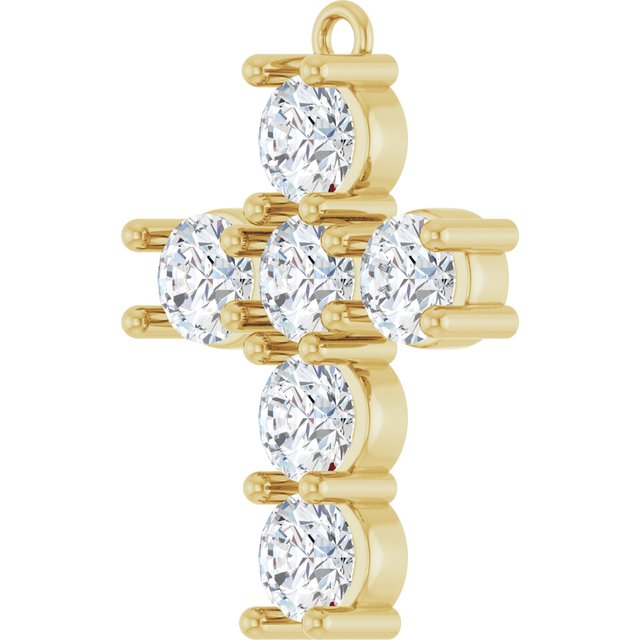 2 CTW Lab-Grown Diamond Cross Dangle