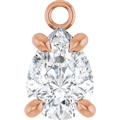 1/2 CT Natural Diamond Dangle, 5.4 mm x 8.9 mm