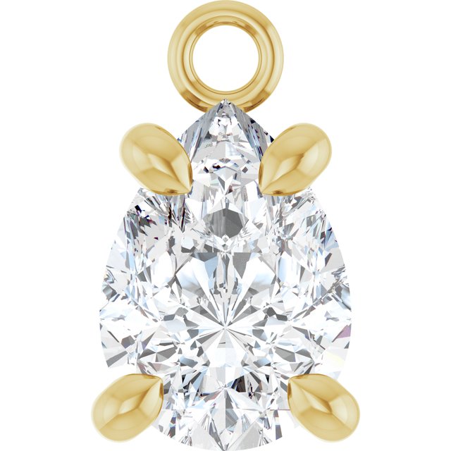 1/2 CT Lab-Grown Diamond Dangle, 5.4 mm x 8.9 mm
