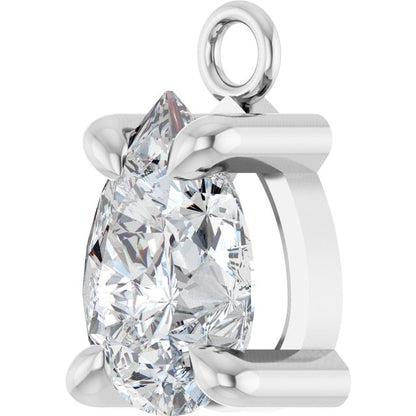 1/2 CT Natural Diamond Dangle, 5.4 mm x 8.9 mm