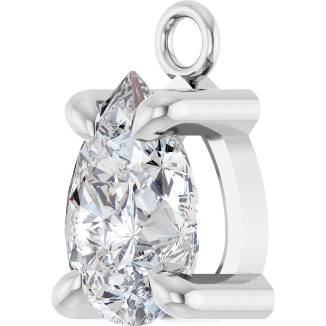 1/2 CT Lab-Grown Diamond Dangle, 5.4 mm x 8.9 mm