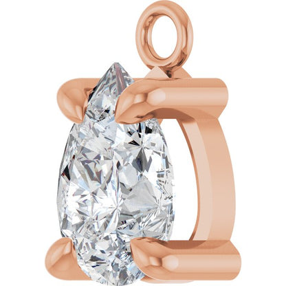1/2 CT Lab-Grown Diamond Dangle, 5.4 mm x 8.9 mm