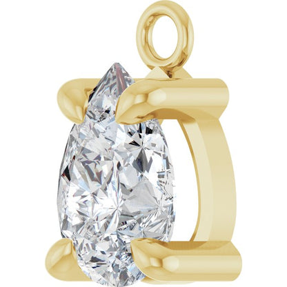 1/2 CT Lab-Grown Diamond Dangle, 5.4 mm x 8.9 mm