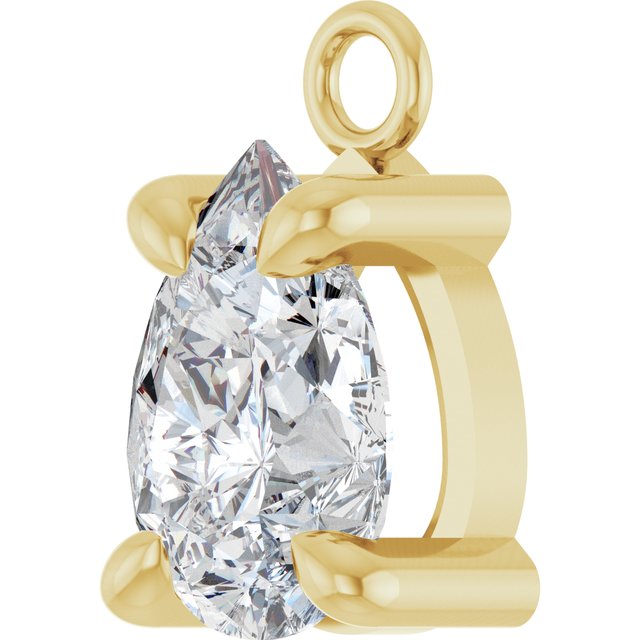1/2 CT Natural Diamond Dangle, 5.4 mm x 8.9 mm