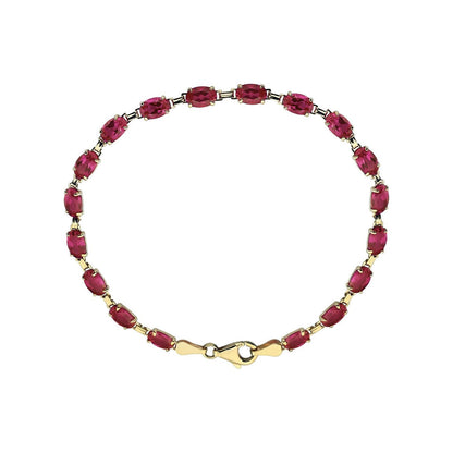 14K Yellow Gold Lab-Grown Ruby 7 1/4" Bracelet