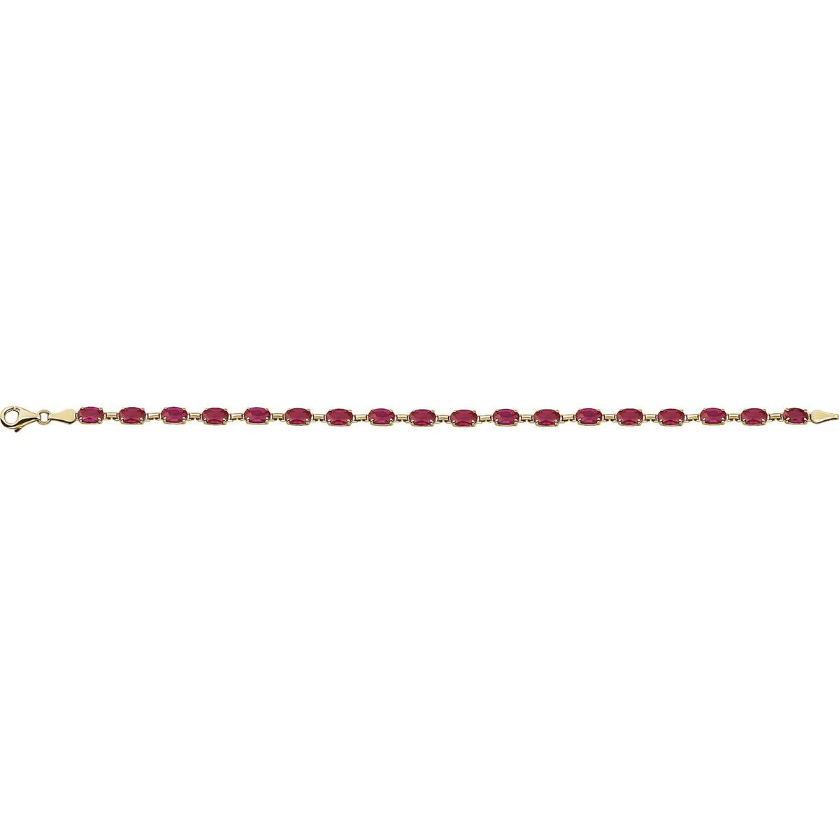 14K Yellow Gold Lab-Grown Ruby 7 1/4" Bracelet