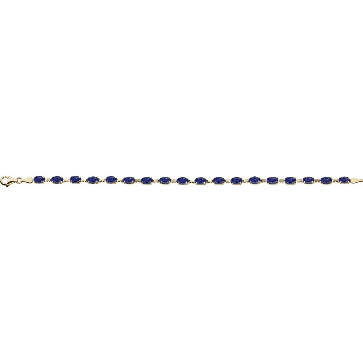 14K Yellow Gold Lab-Grown Blue Sapphire 7 1/4" Bracelet