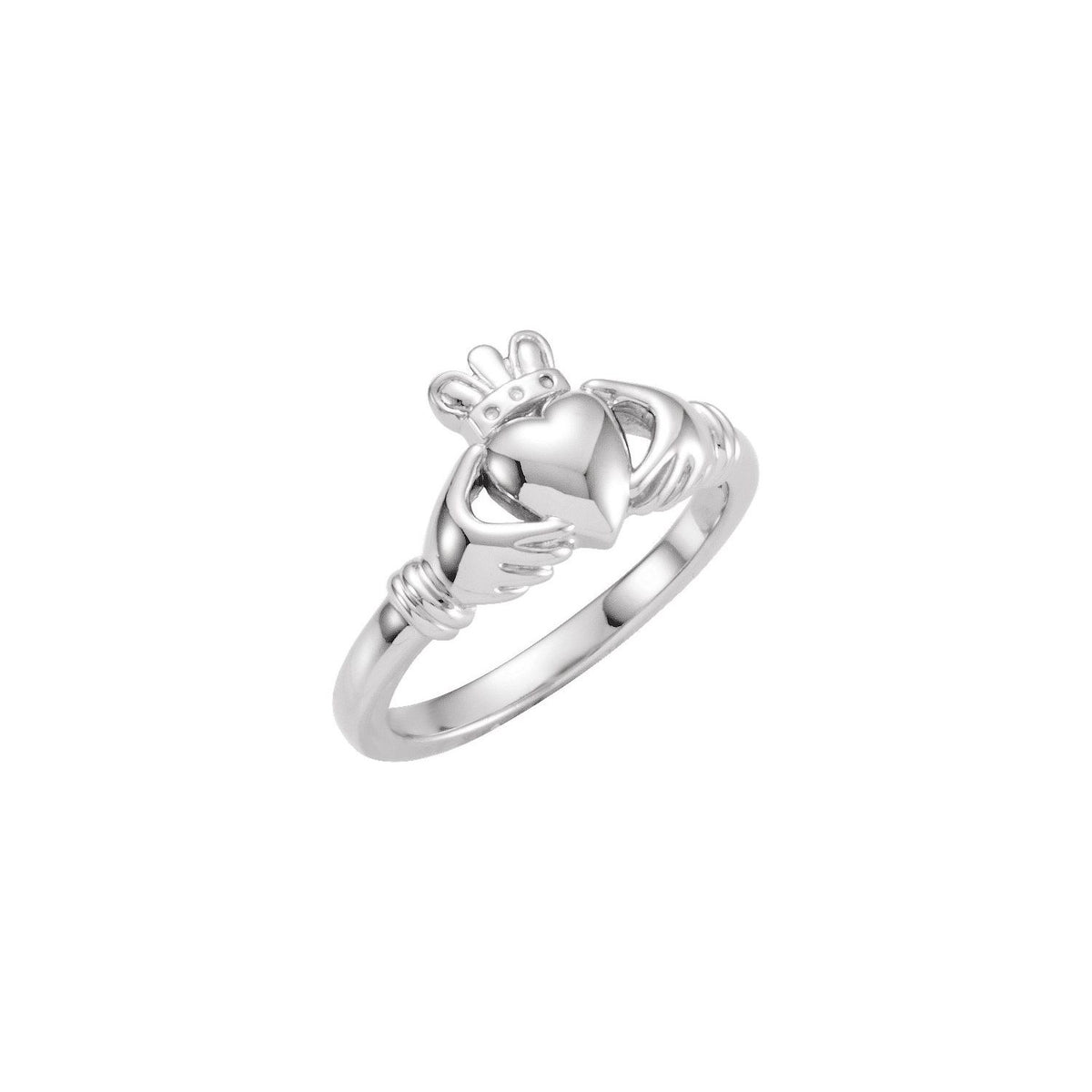 10K White Gold Claddagh Ring