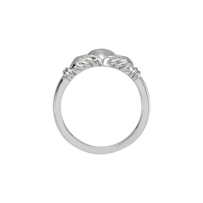 10K White Gold Claddagh Ring