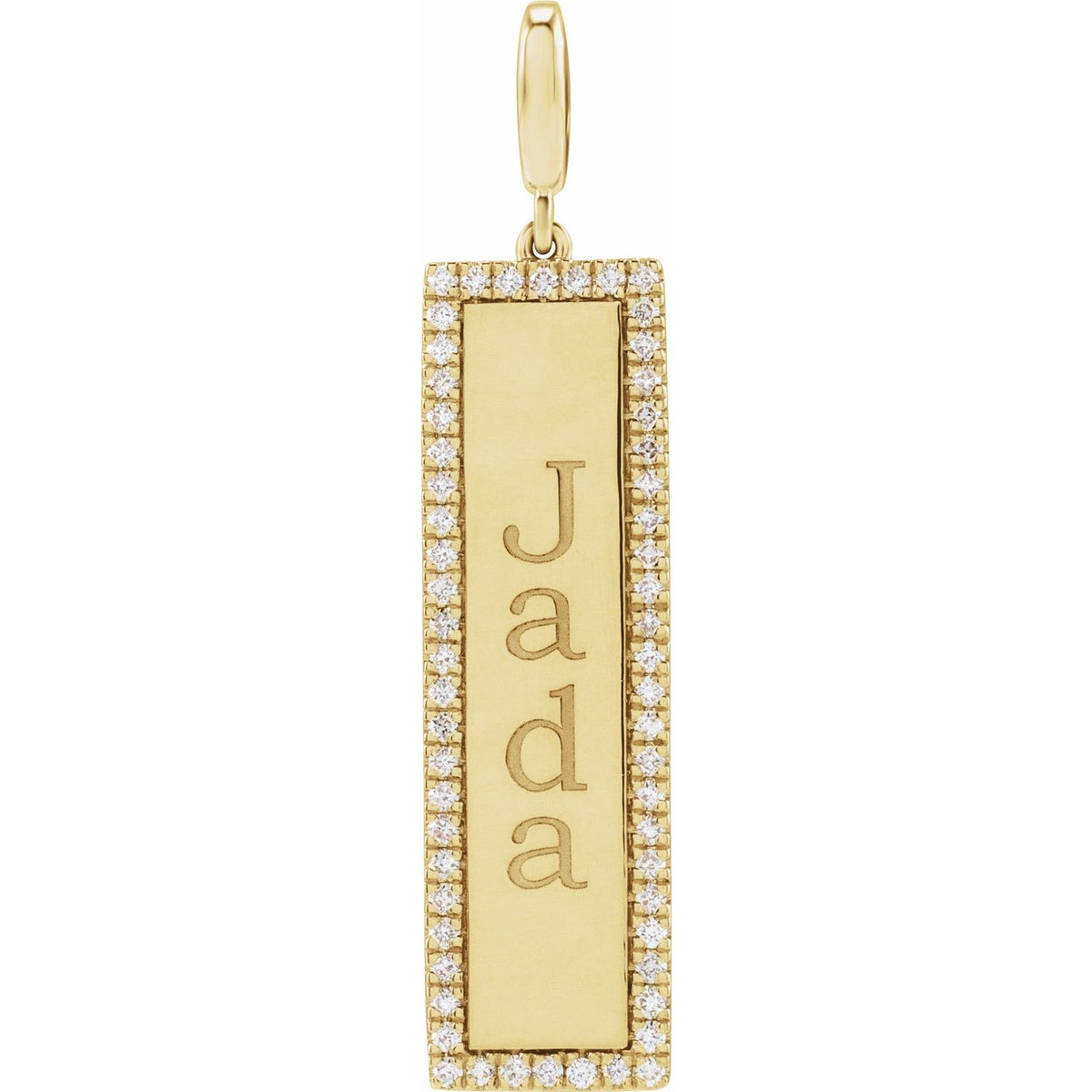 Engravable 1/4 CTW Natural Diamond Bar Charm/Pendant