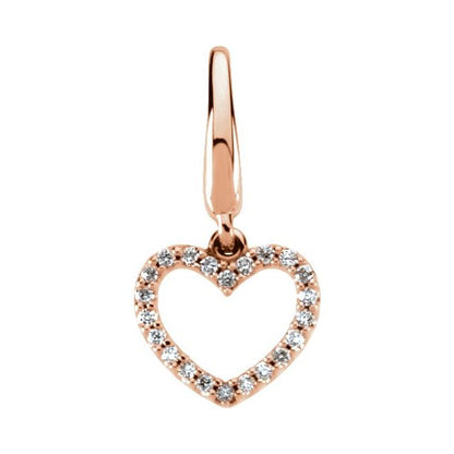.08 CTW Natural Diamond Heart Charm/Pendant
