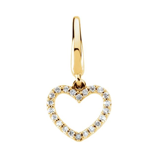.08 CTW Natural Diamond Heart Charm/Pendant