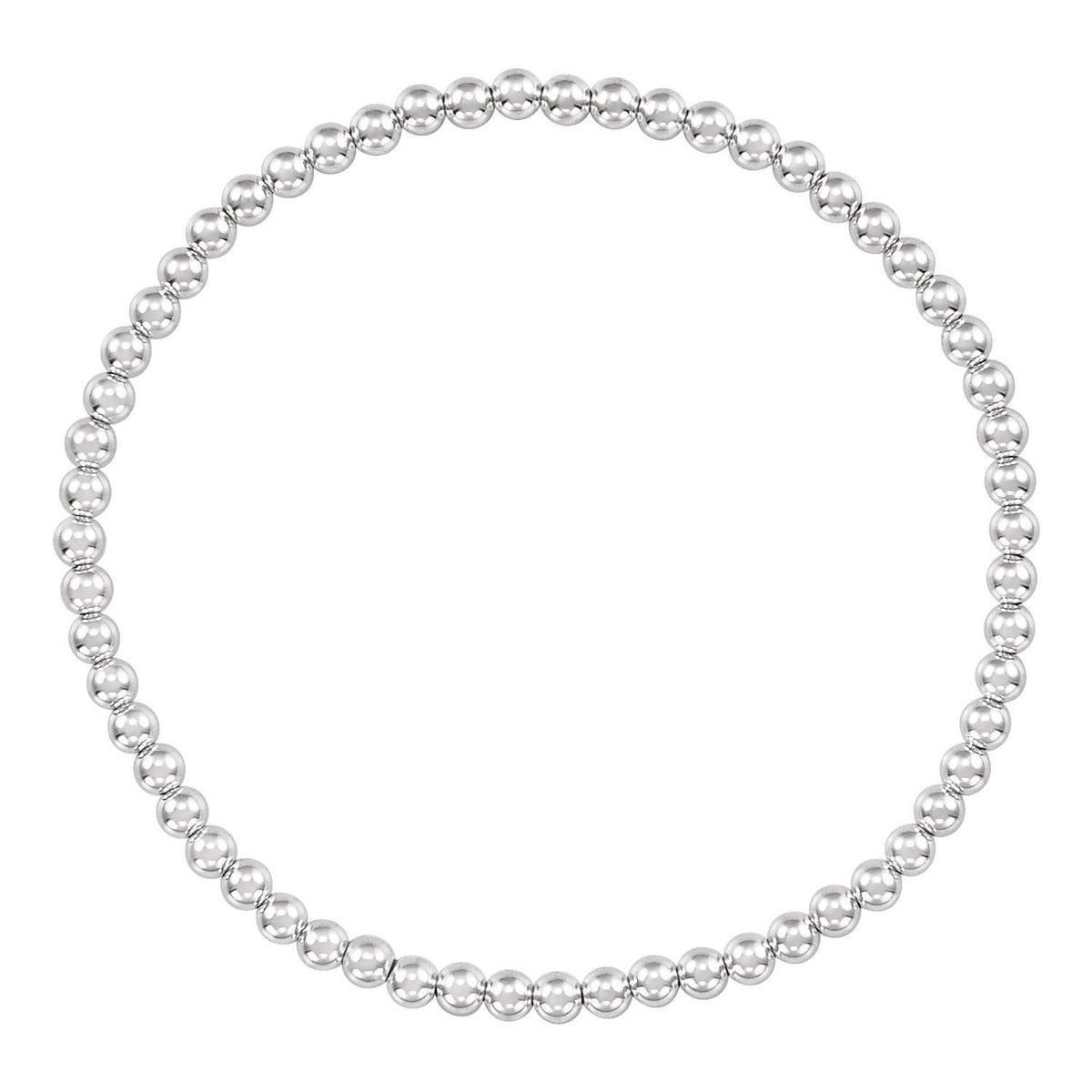 Sterling Silver Elastic Bead 6 1/2" Bracelet