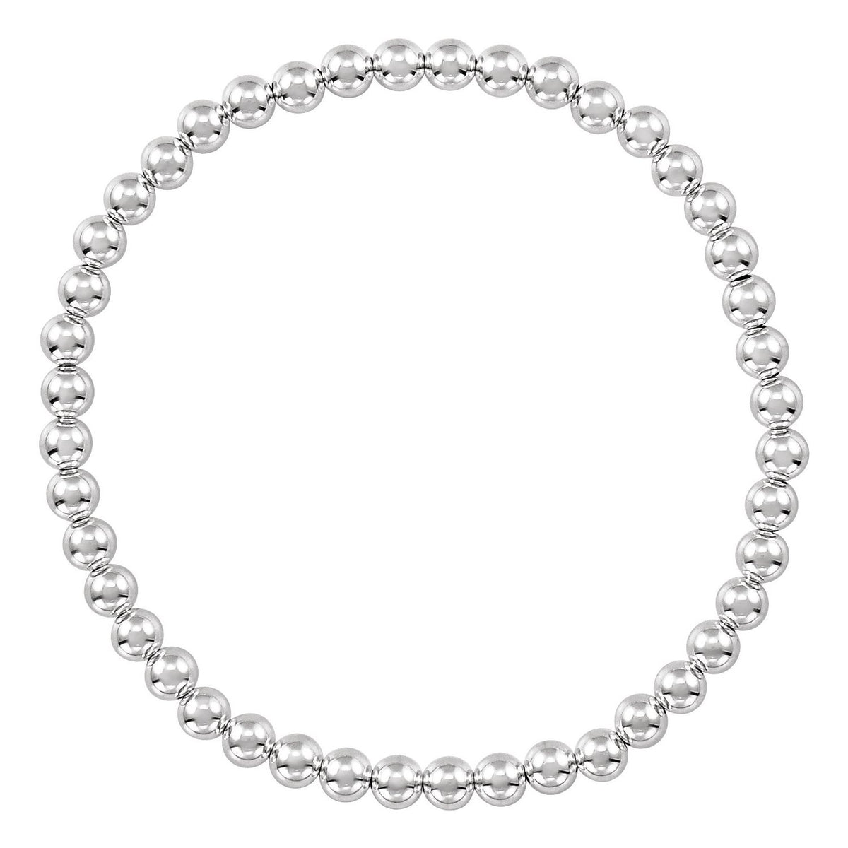 Sterling Silver Elastic Bead 6 1/2" Bracelet
