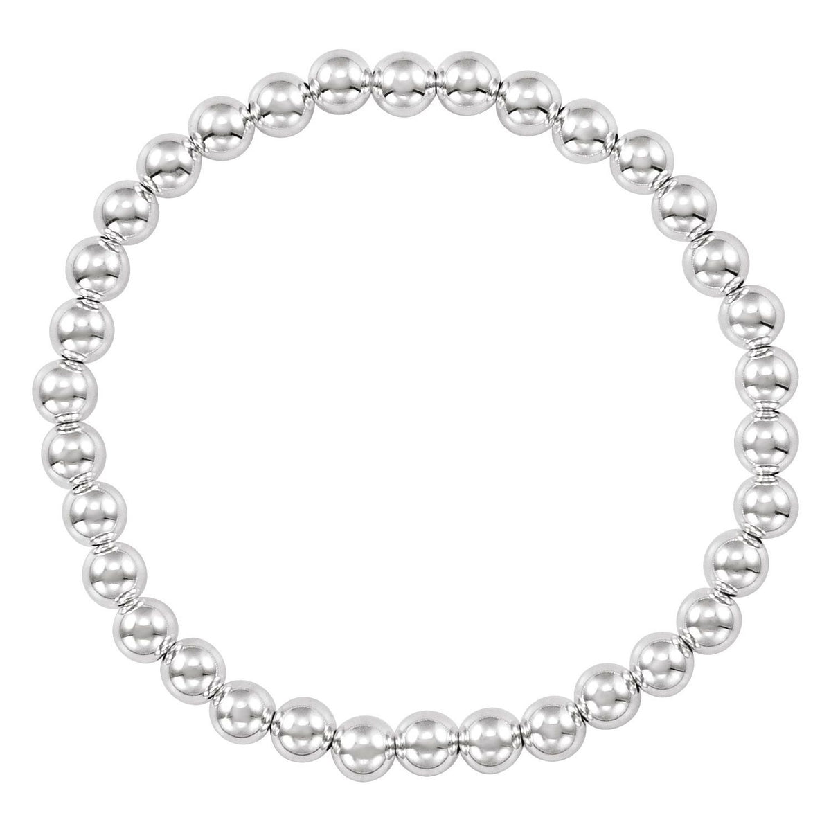Sterling Silver Elastic Bead 6 1/2" Bracelet