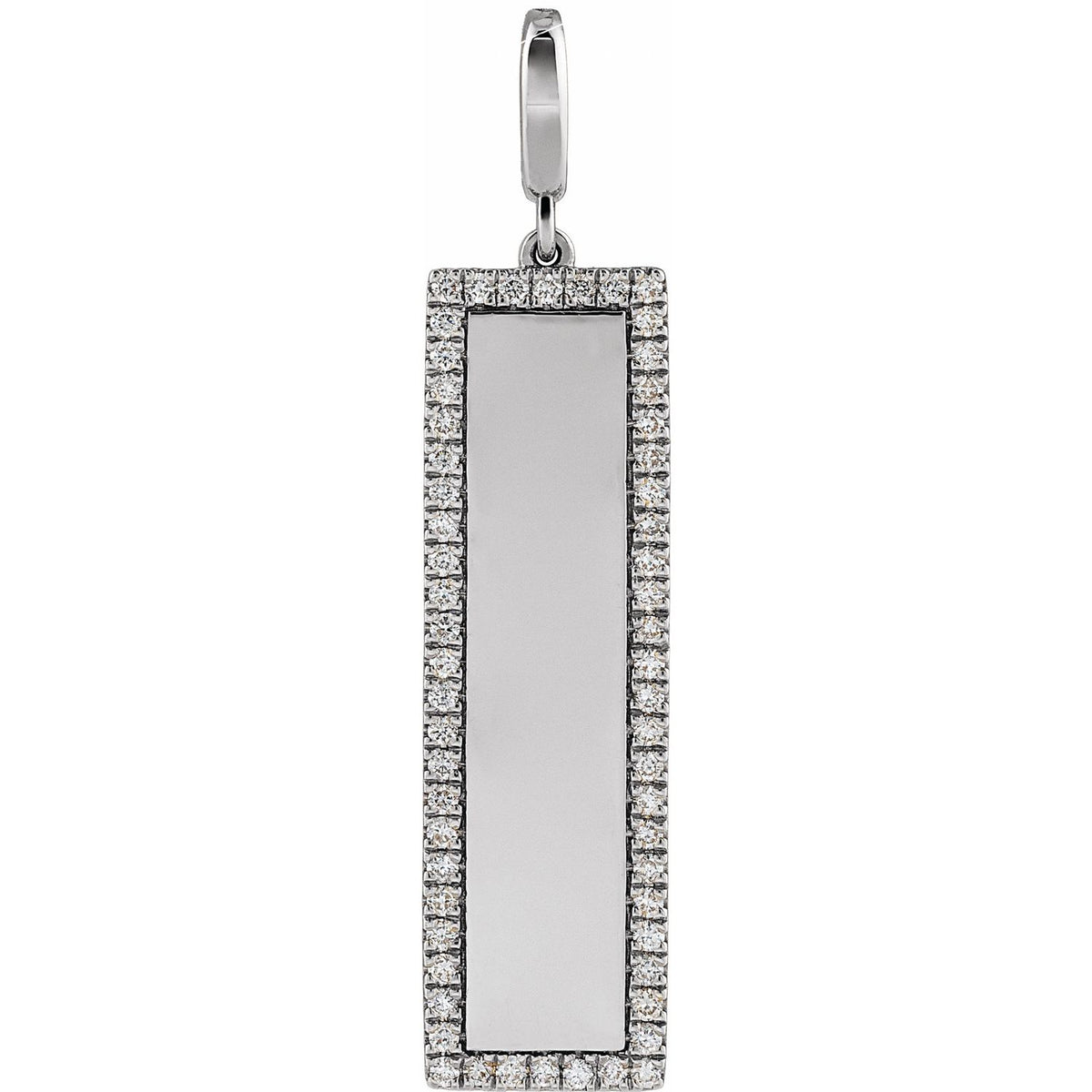 Engravable 1/4 CTW Natural Diamond Bar Charm/Pendant