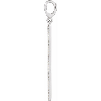 Engravable 1/4 CTW Natural Diamond Bar Charm/Pendant