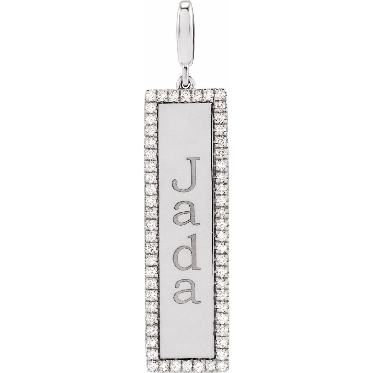 Engravable 1/4 CTW Natural Diamond Bar Charm/Pendant