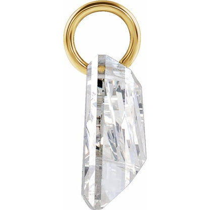 14K Yellow Gold 1 CT Lab-Grown Diamond Initial Dangle