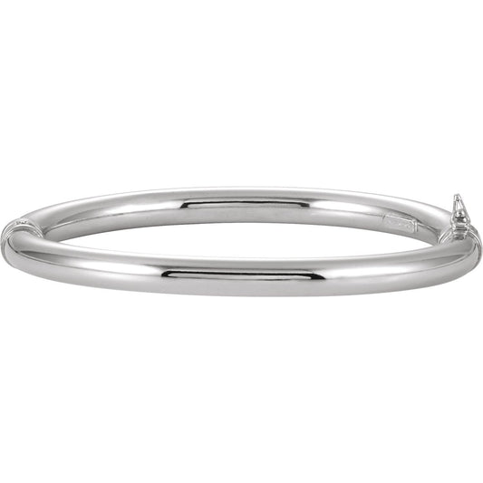 Sterling Silver Hinged Bangle 7" Bracelet (BRC689)