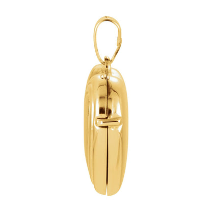14K Yellow Gold 22x17 mm Heart Locket