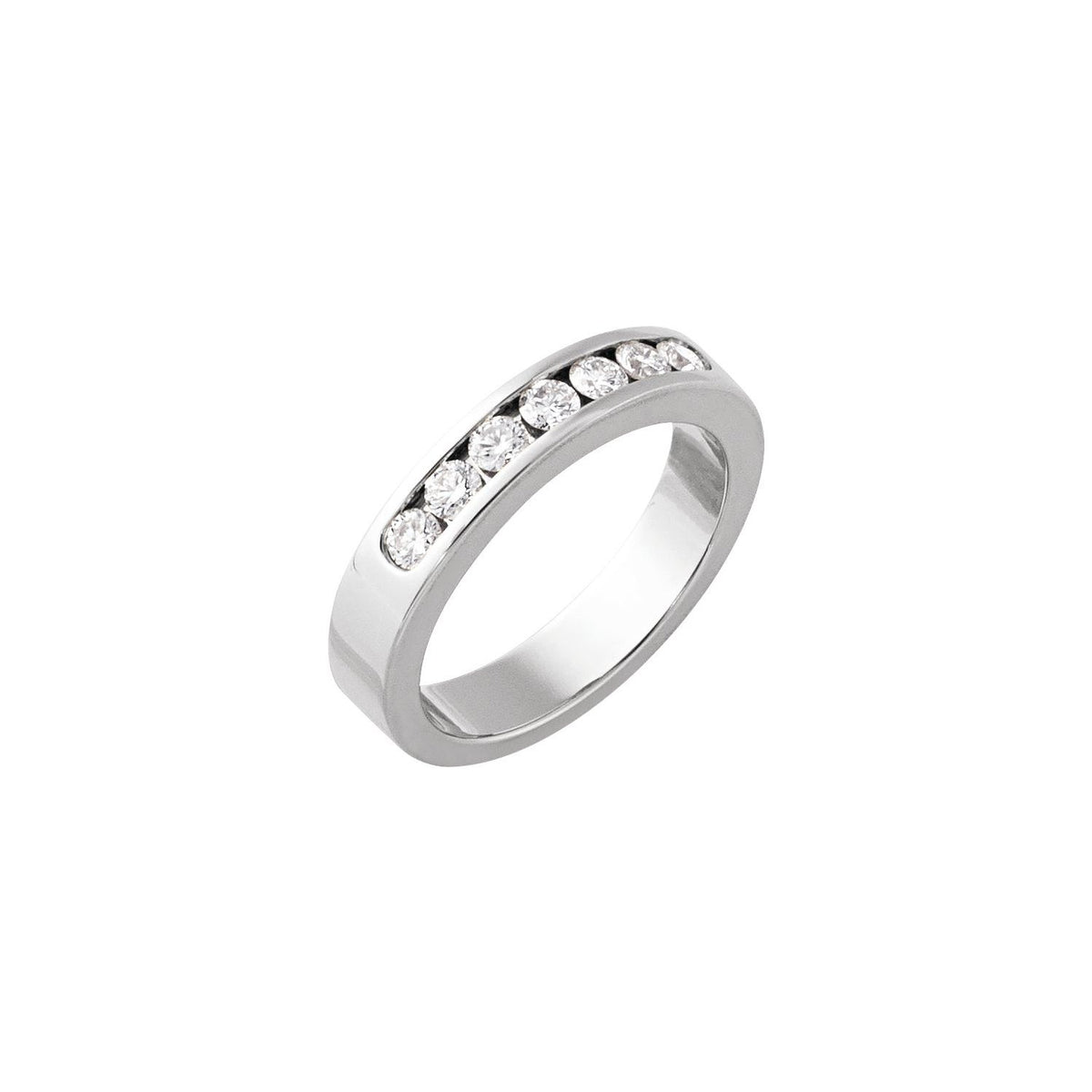 Platinum 3/8 CTW Natural Diamond Ladies Channel-Set Band