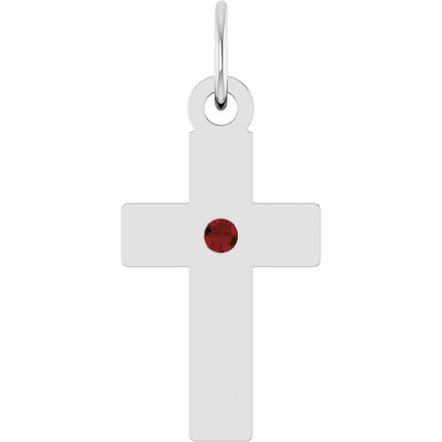 Natural Mozambique Garnet Cross Pendant