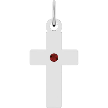 Natural Mozambique Garnet Cross Pendant