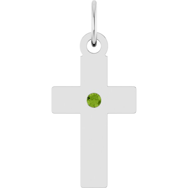 Natural Peridot Cross Pendant
