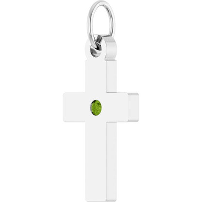 Natural Peridot Cross Pendant