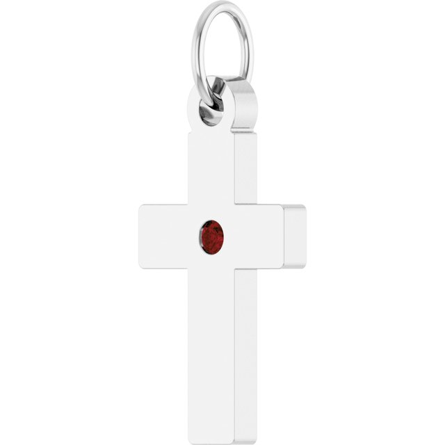 Natural Mozambique Garnet Cross Pendant