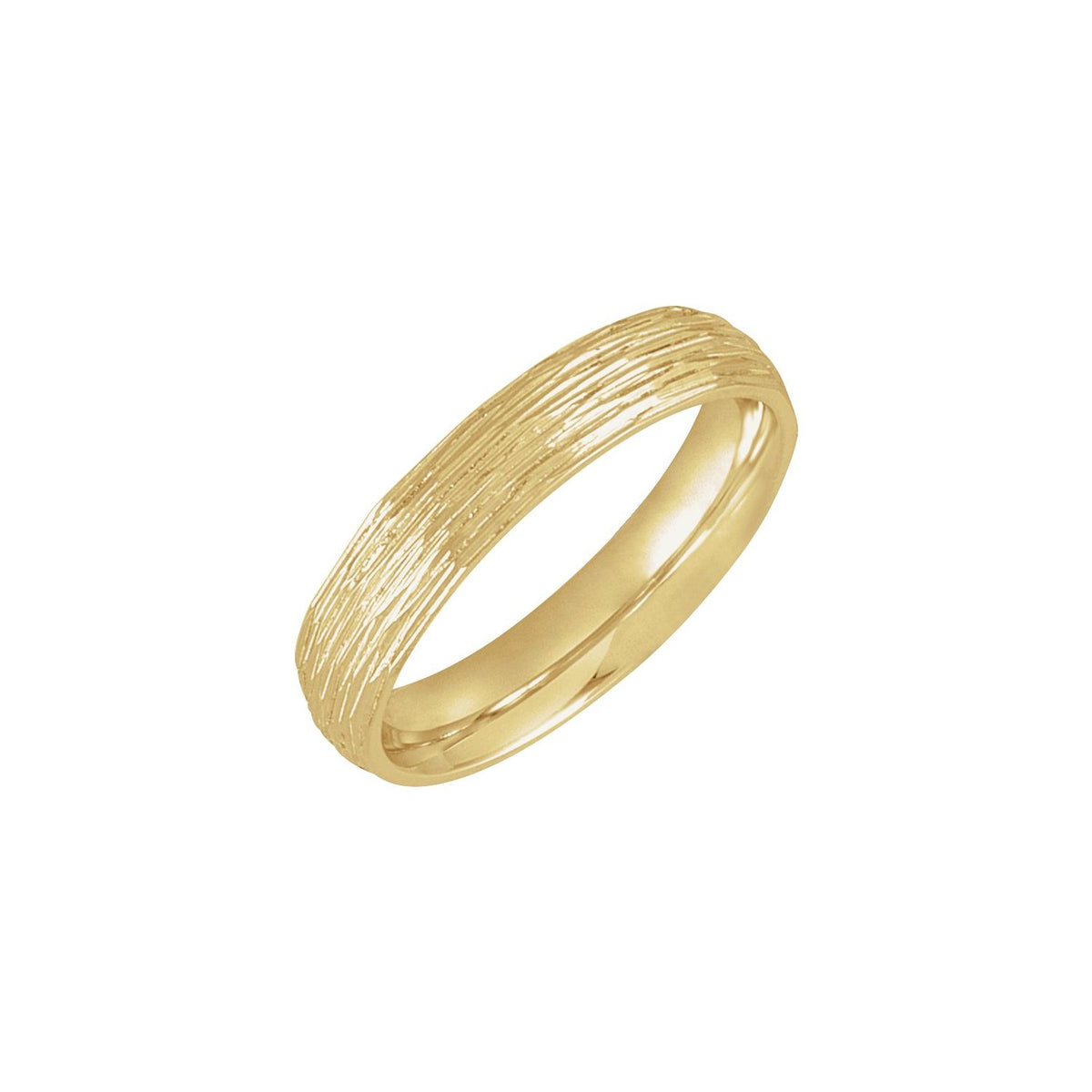 Tree Bark-Inspired Comfort-Fit Flat Band, 4 mm
