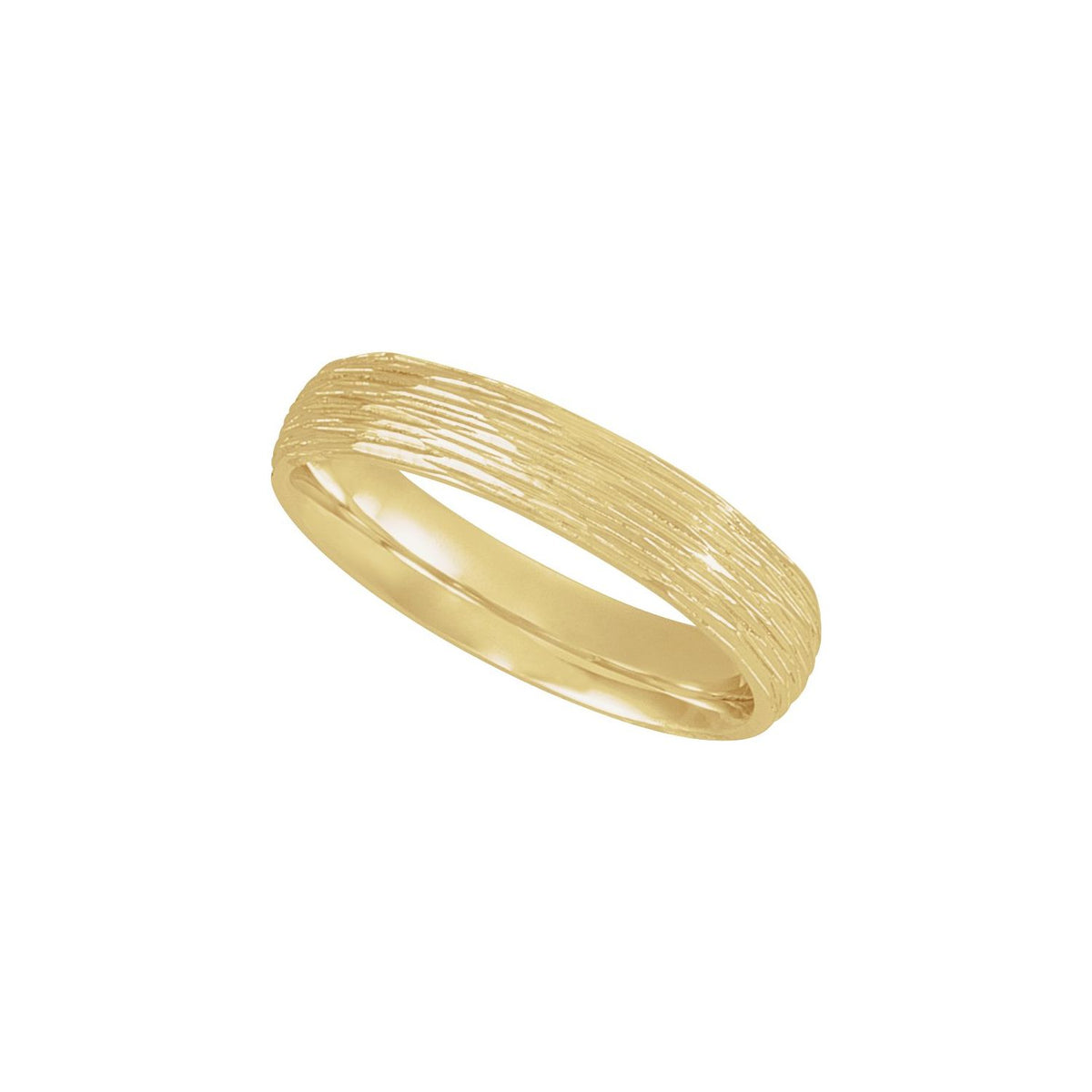 Tree Bark-Inspired Comfort-Fit Flat Band, 4 mm