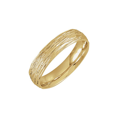Tree Bark-Inspired Comfort-Fit Flat Band, 4 mm