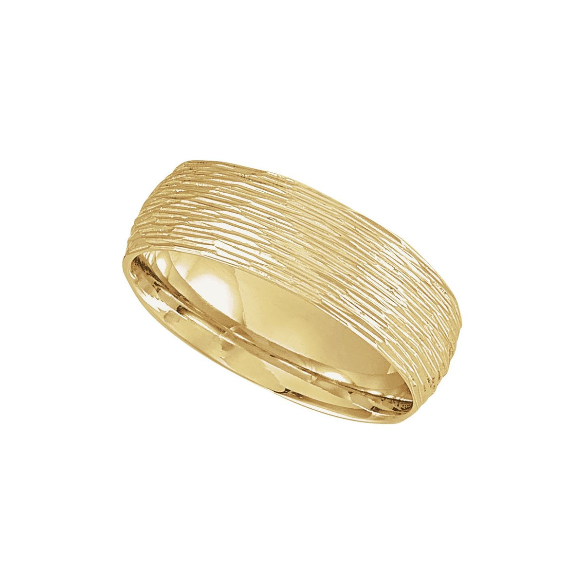 Tree Bark-Inspired Comfort-Fit Flat Band, 4 mm
