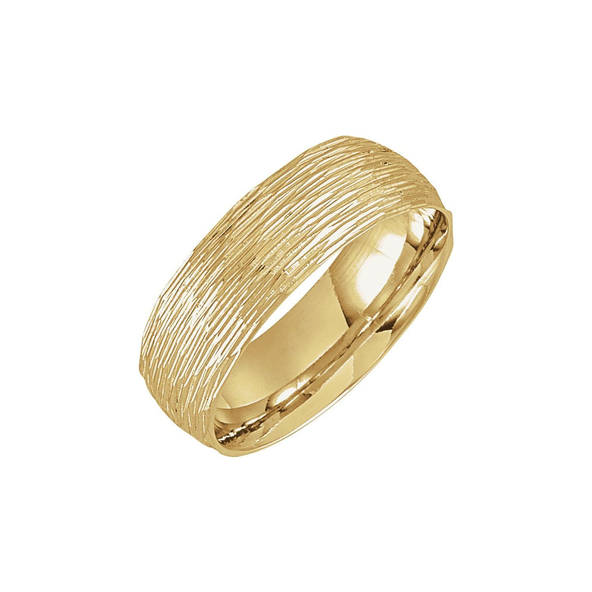 Tree Bark-Inspired Comfort-Fit Flat Band, 4 mm