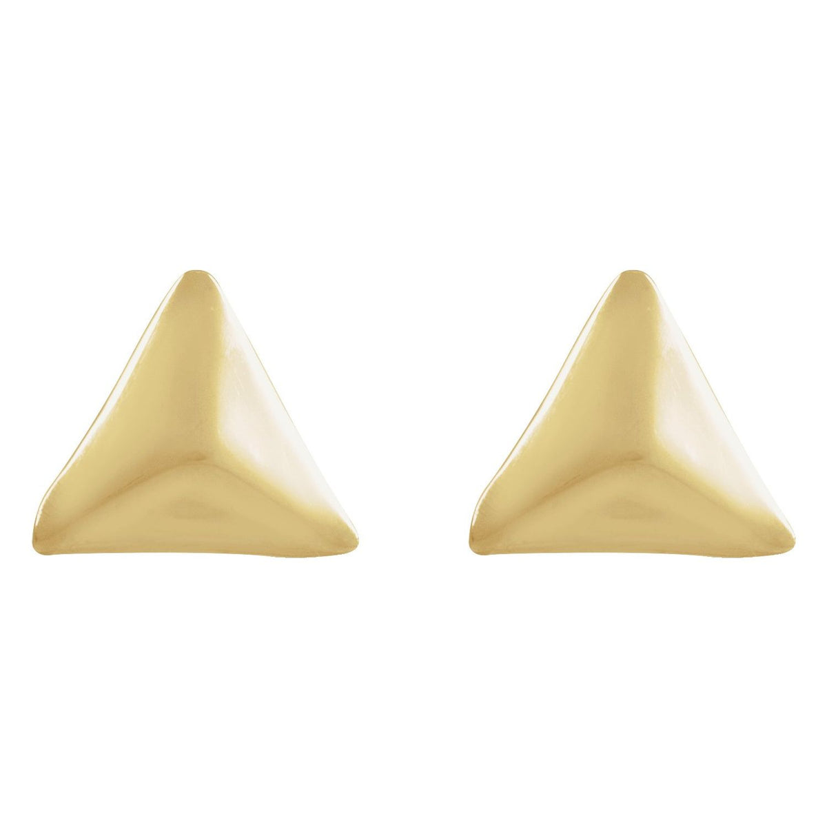 14K Yellow Gold Pyramid Single Earring